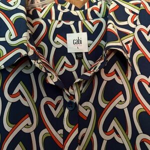 CaBi Linked Hearts sleeveless midi dress, size L EUC